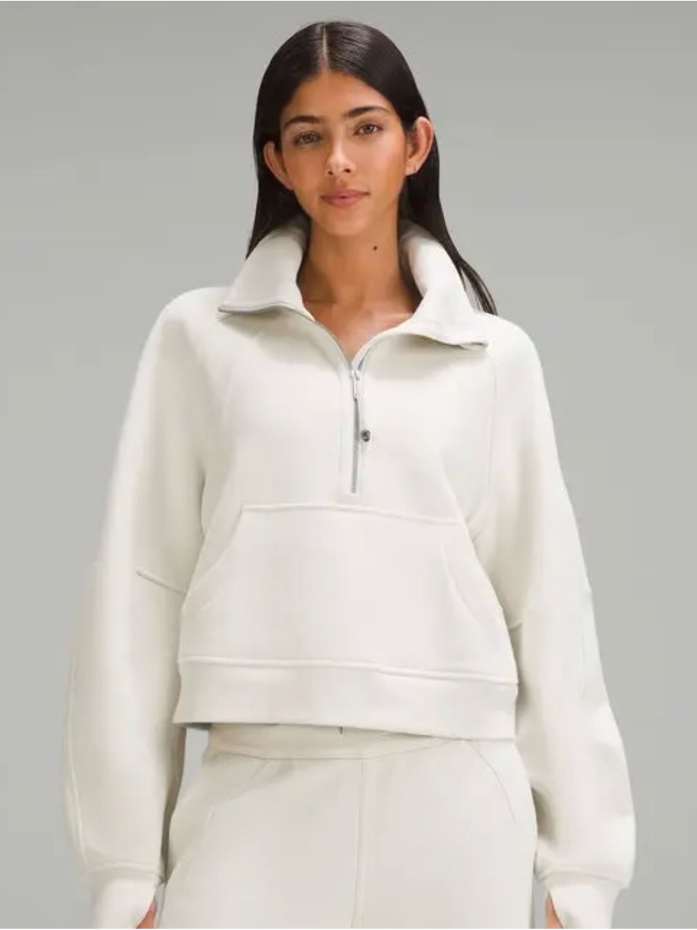Lululemon Scuba Oversized Funnel-Neck Half Zip - Bone M/L Velvet